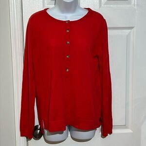 Theory Womens Long Sleeve half button down Wool Knit Sweatshirt size L